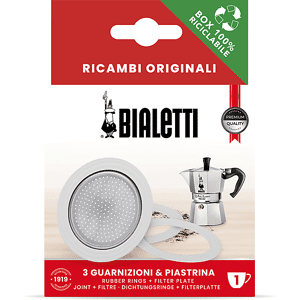 Bialetti 3 Guarnizioni + 1 piastrina per Moka 3/4 Tazze  GUARNIZ+1 PIASTR TZ