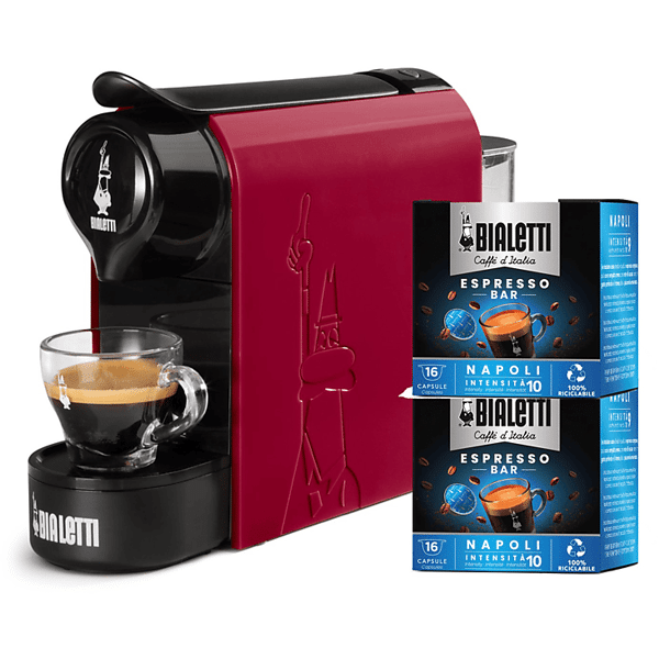 bialetti gioia rosso+32 caps macchina caffÈ capsule, rosso