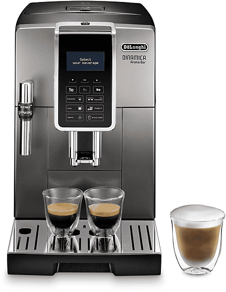 delonghi dinamica ecam359.37.tb macchina caffÉ automatica, titanio e nero