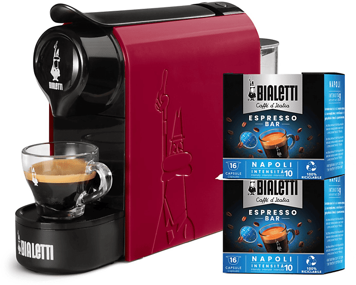 bialetti gioia rosso+32 caps macchina caffÈ capsule, rosso