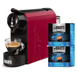 Bialetti Gioia Rosso+32 Caps Macchina CaffÈ Capsule, Rosso