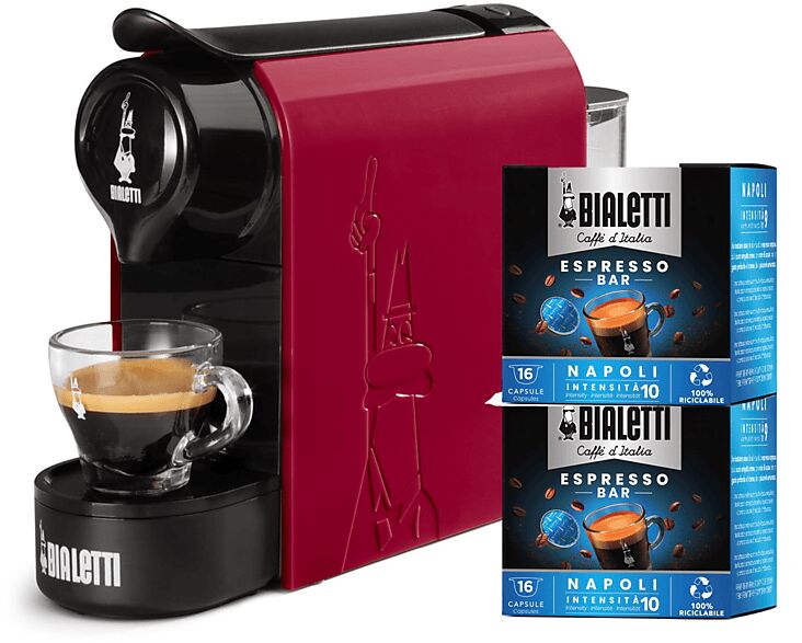 Bialetti GIOIA ROSSO+32 CAPS MACCHINA CAFFÈ CAPSULE, Rosso