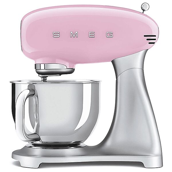 smeg smf02pkeu impastatrice planetaria, 800 w, capacità ciotola 4,8 l, rosa