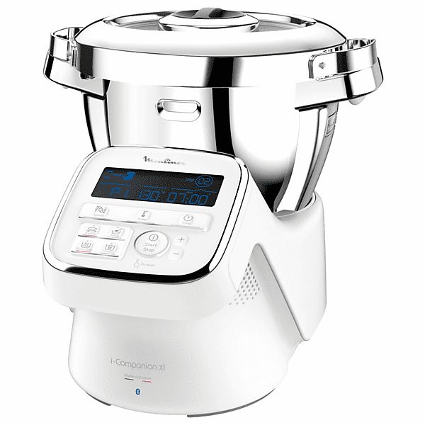 moulinex i-companion xl hf9081n robot da cucina, 1550 w, capacità ciotola 3 l, snow white metal