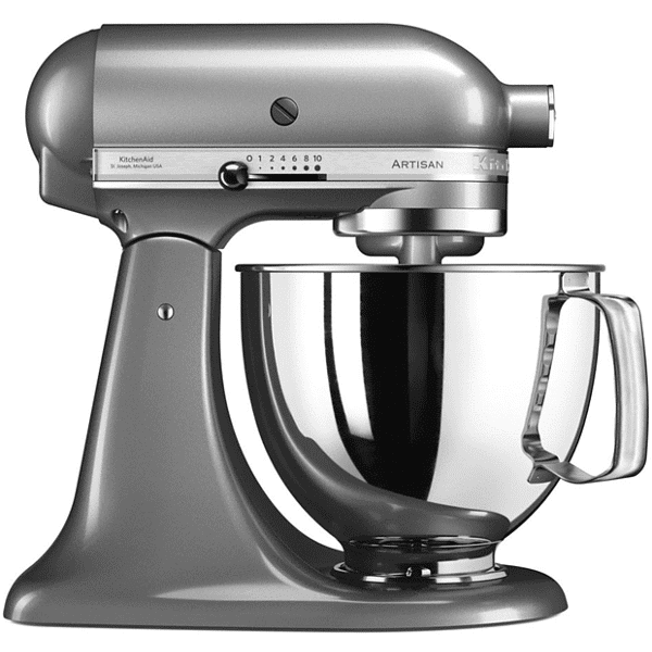 kitchenaid 5ksm125psecu impastatrice planetaria, 300 w, capacità ciotola 4,8 l, argento medaglia