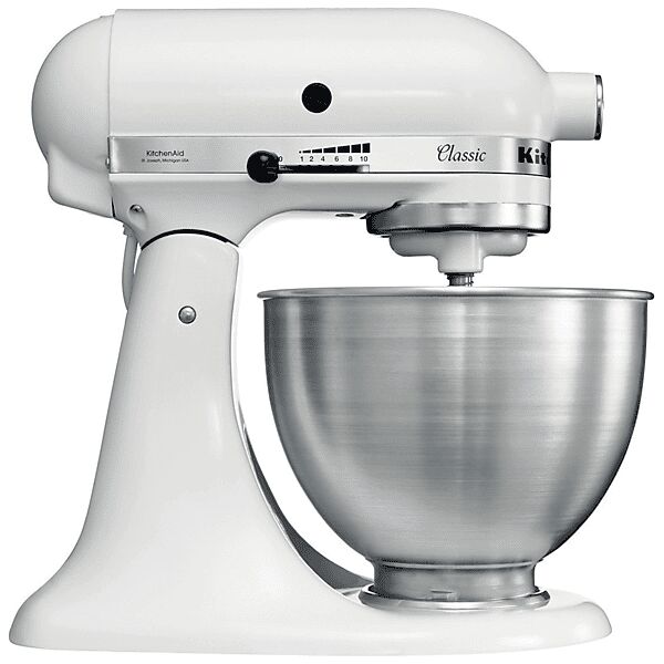 kitchenaid 5k45ssewh impastatrice planetaria, 275 w, capacità ciotola 4,28 l, classic bianco