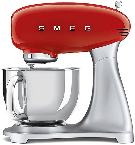 smeg smf02rdeu impastatrice planetaria, 800 w, capacità ciotola 4,8 l, rosso