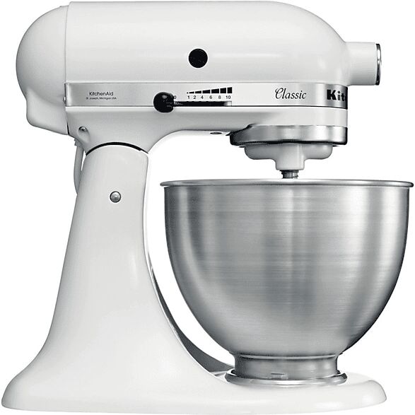 kitchenaid 5k45ssewh impastatrice planetaria, 275 w, capacità ciotola 4,28 l, classic bianco