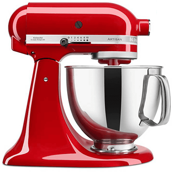 KitchenAid 5KSM125PSEER IMPASTATRICE PLANETARIA, 300 W, capacità ciotola 4,8 l, Rosso Imperiale