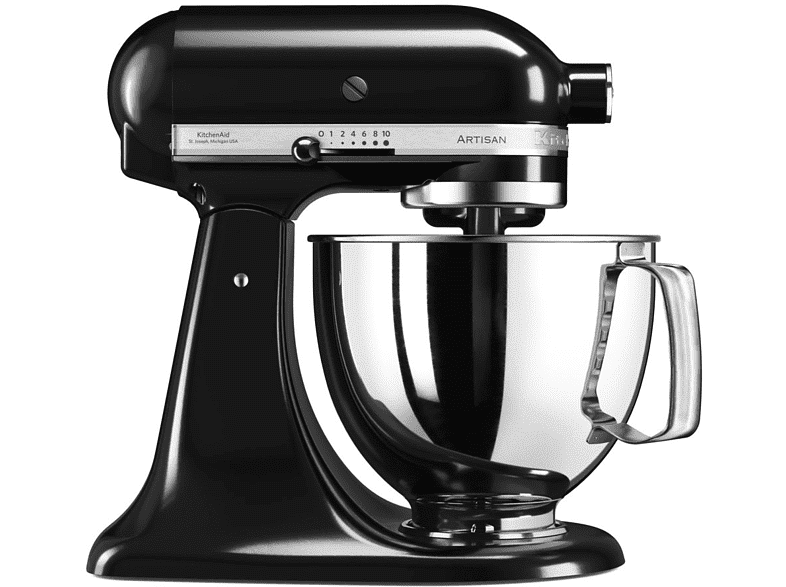 KitchenAid 5KSM125PSEOB IMPASTATRICE PLANETARIA, 300 W, capacità ciotola 4,8 l, Nero Onice