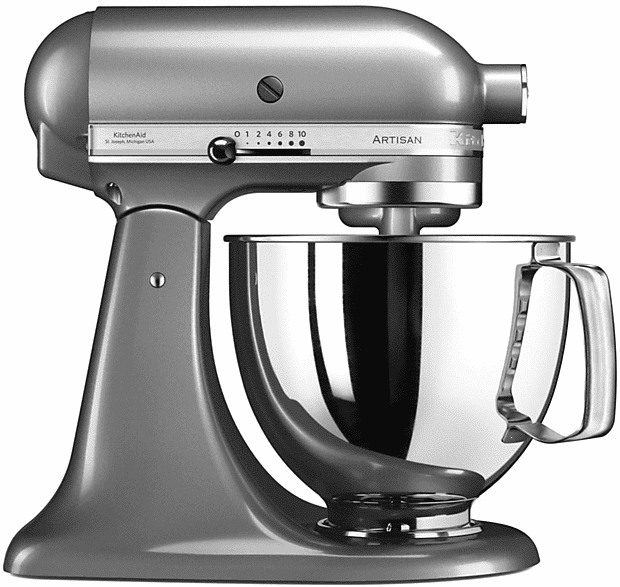 KitchenAid 5KSM125PSECU IMPASTATRICE PLANETARIA, 300 W, capacità ciotola 4,8 l, Argento medaglia