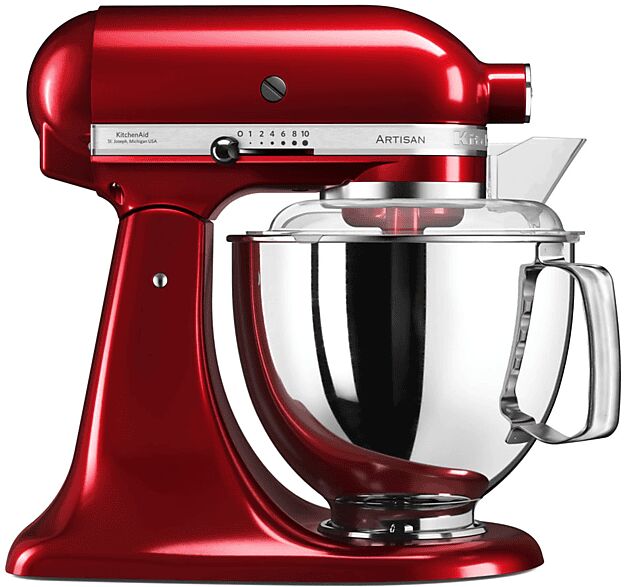 KitchenAid 5KSM175PSECA IMPASTATRICE PLANETARIA, 300 W, capacità ciotola 4,8 l, Rosso Mela Metallizzato