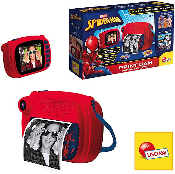 lisciani fotocamera istantanea  spider-man print cam