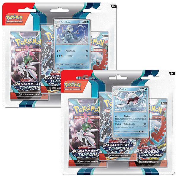 pokemon carte da gioco  3 pack paradosso t