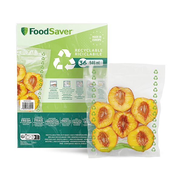foodsaver sacchetti  per sottovuoto  36 sacchetti ricicl 0,94l