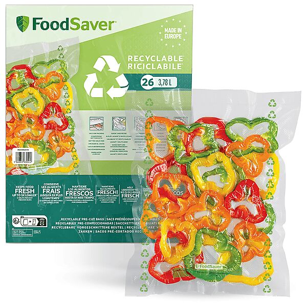 foodsaver sacchetti  per sottovuoto  26 sacchetti ricicl 3,87l