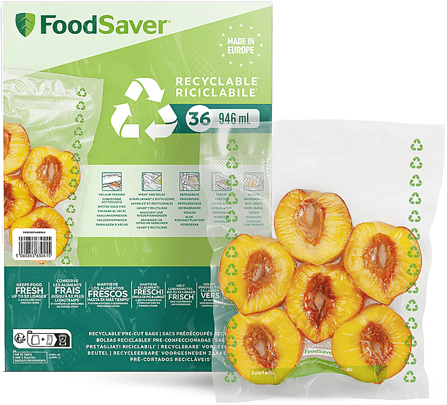 foodsaver sacchetti  per sottovuoto  36 sacchetti ricicl 0,94l