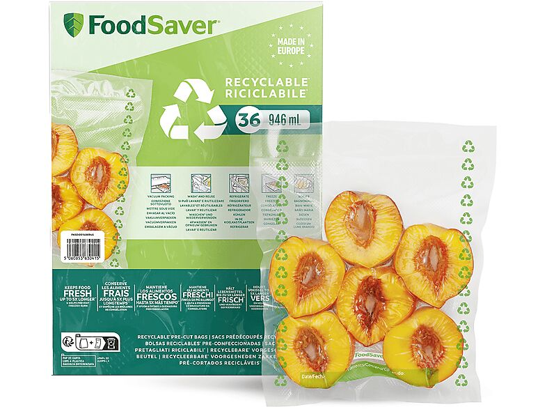 FOODSAVER Sacchetti  per sottovuoto  36 sacchetti ricicl 0,94l