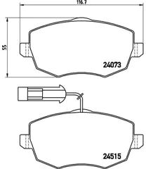 BREMBO Kit pastiglie freno anteriore 8020584060407 LANCIA YPSILON