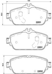 BREMBO Kit pastiglie freno anteriore 8020584112472 MERCEDES-BENZ CLASSE C