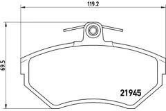 BREMBO Kit pastiglie freno anteriore 8020584058459 AUDI A4, VOLKSWAGEN PASSAT