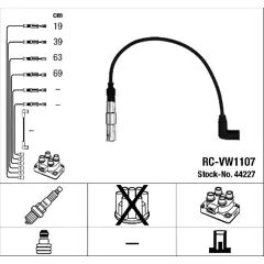 NGK Kit cavi accensione 0087295442272 VOLKSWAGEN TOURAN