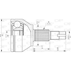 OPEN PARTS Kit giunti, Semiasse 8059267013379 ALFA ROMEO 159