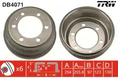 TRW Tambor de freno 3322937075447 IVECO DAILY