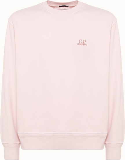 c.p company felpa cotton diagonal fleece logo