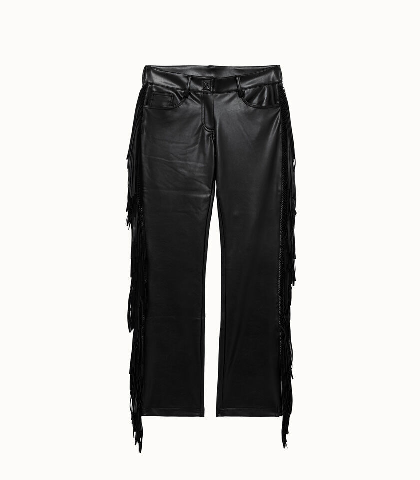 Norma frayed pants in eco leather
