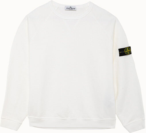 Stone Island felpa girocollo in cotone tinta unita