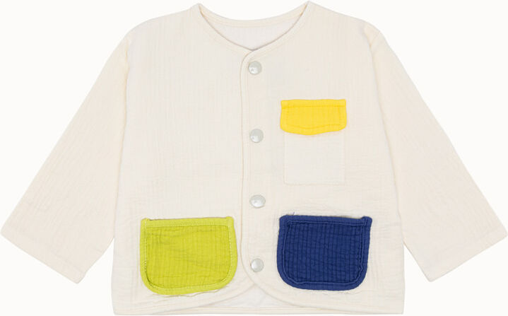 bobo choses giacca color block in cotone increspato