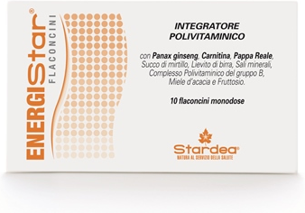 Stardea Srl Energistar Flaconcini - Integratore Alimentare Polivitaminico 10 Flaconcini Monodose Da 10 Ml Con Tappo Dosatore