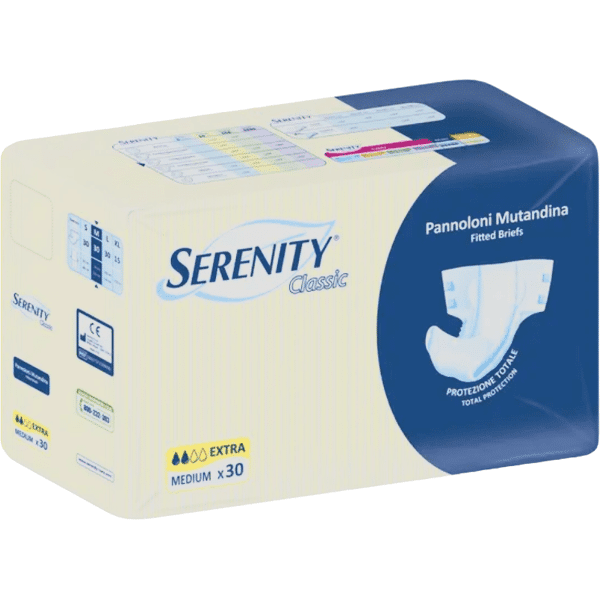 serenity pannolone mutanda classic extra tg m 30 pezzi