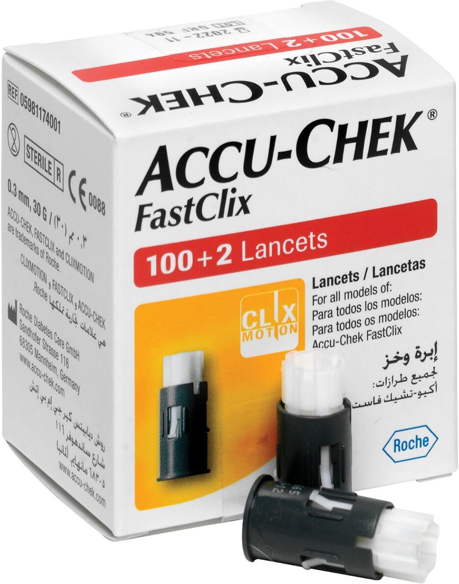 accu-chek fastclix 100+2 lancette