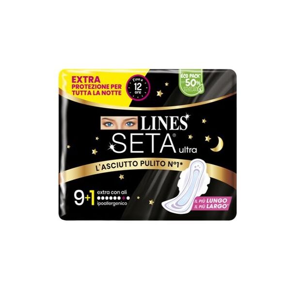 lines seta ultra assorbenti extra notte carry pack pacco singolo 9+1 pezzi