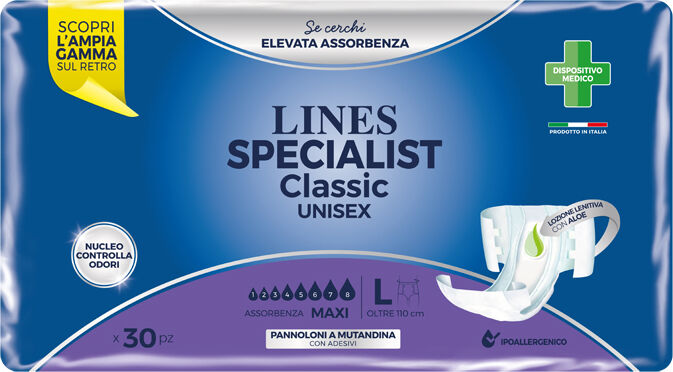 lines specialist classic pannolone mutanda maxi large 30 pezzi