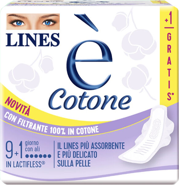 fater spa lines e' cotone ali assorbente esterno 9 + 1 pezzi