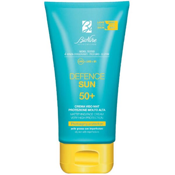 bionike defence sun crema viso mat spf50+ protezione molto alta 50 ml