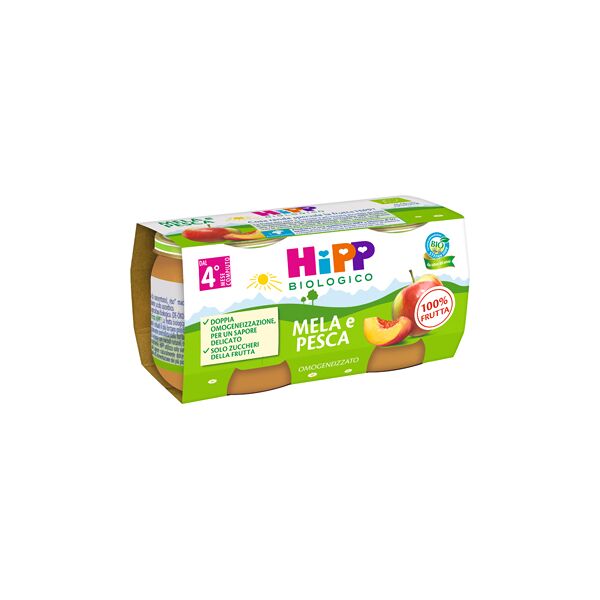 hipp omog mela/pesca 2x80g