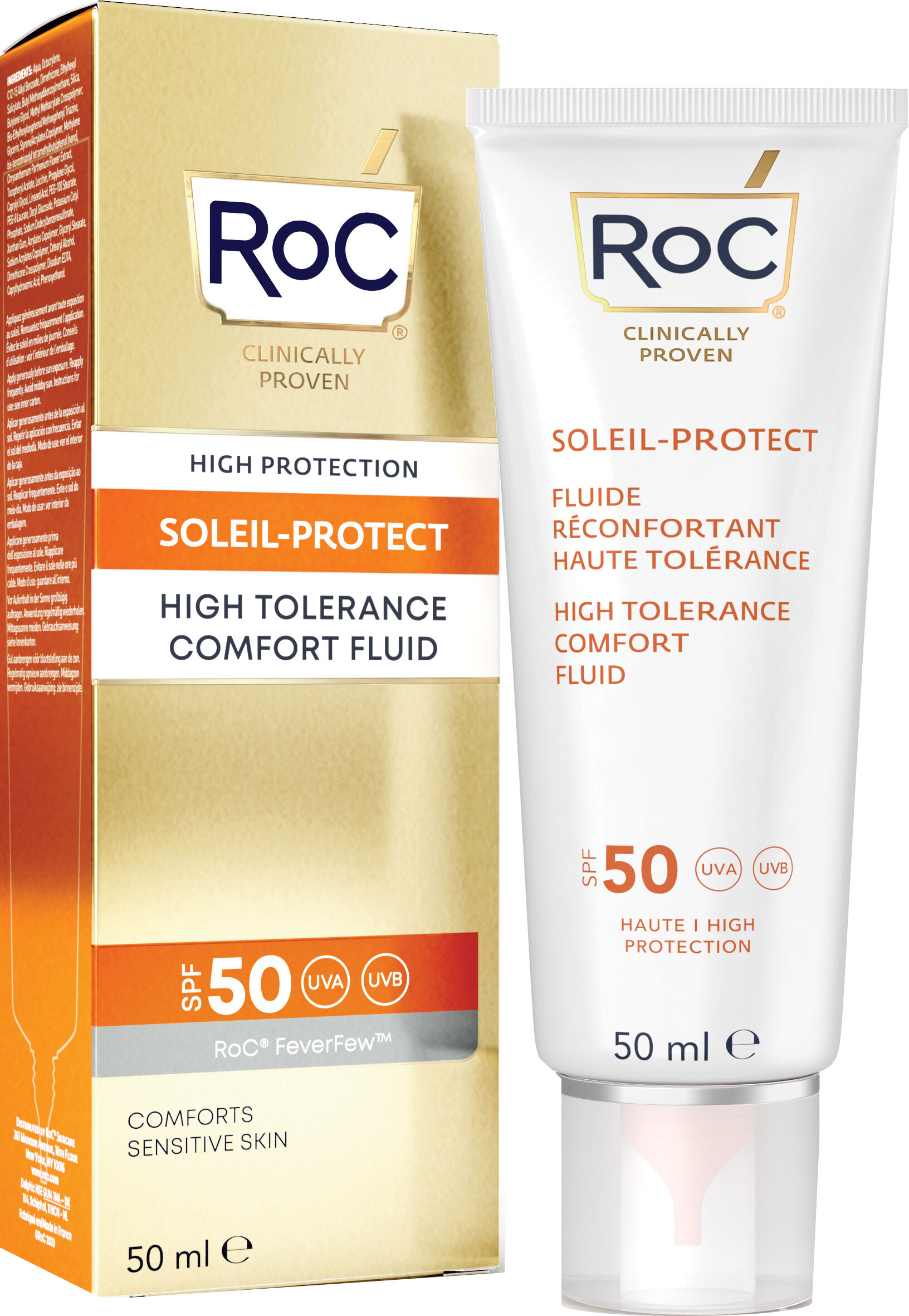 roc fluido solare viso spf 50 elevata tollerabilita' 50 ml