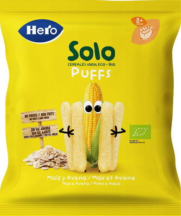 hero solo snack puff avena mais 25 g