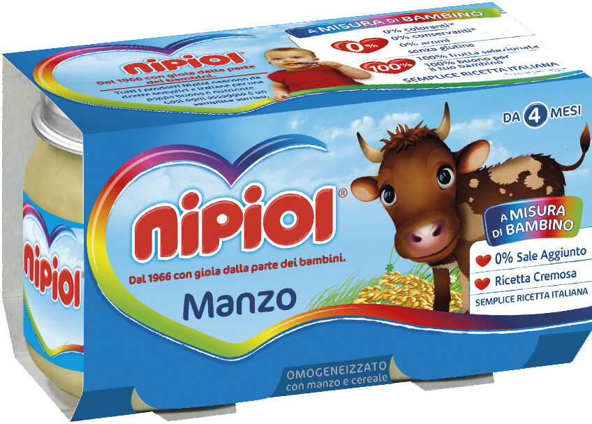 NIPIOL omogeneizzato manzo 120 g 2 pezzi