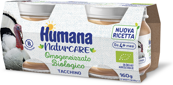 HUMANA omogeneizzato tacchino bio 2 vasetti da 80 g