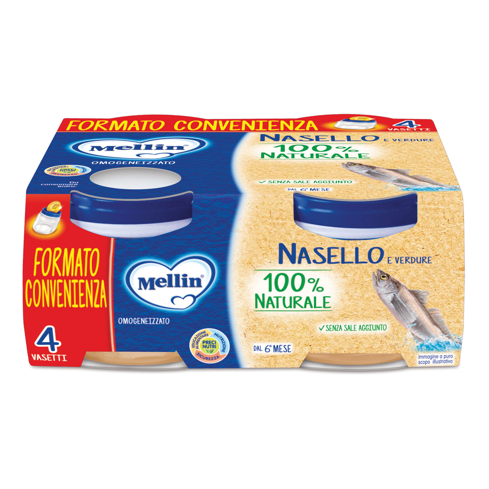 MELLIN omogeneizzato nasello 4x80 g