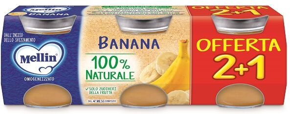 MELLIN omogeneizzato banana 3 pezzi da 100 g