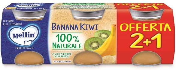 MELLIN omogeneizzato banana kiwi 3 pezzi da 100 g