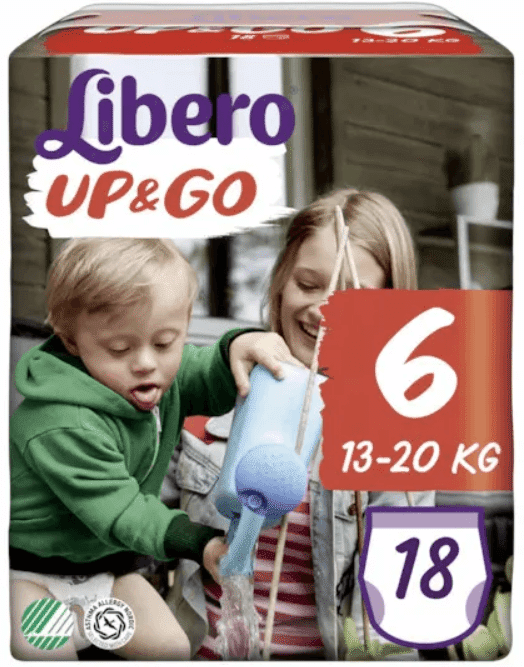 libero up&go pannolini taglia 6 13-20kg 18 pezzi