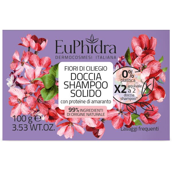 euphidra doccia shampoo solido fiori di ciliegio 100 g