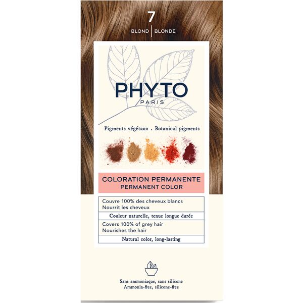 phyto color kit 7 biondo 1 latte 50 ml + 1 crema 50 ml + 1 maschera 12 ml